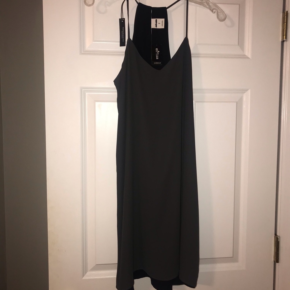 Reversible black and gray flowy dress EXPRESS